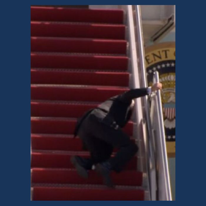 Joe Biden Big Fall Stumbling Visor