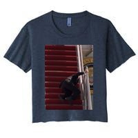 Joe Biden Big Fall Stumbling Women's Crop Top Tee