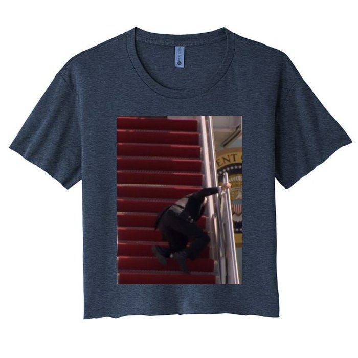 Joe Biden Big Fall Stumbling Women's Crop Top Tee