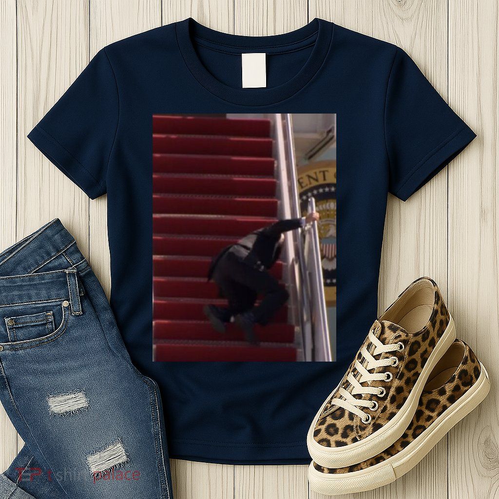 Joe Biden Big Fall Stumbling Womens T-Shirt
