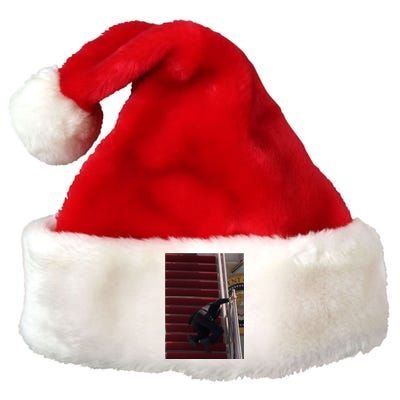 Joe Biden Big Fall Stumbling Premium Christmas Santa Hat