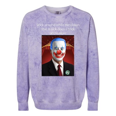 Joe Biden Clown Disaster Funny USA Colorblast Crewneck Sweatshirt