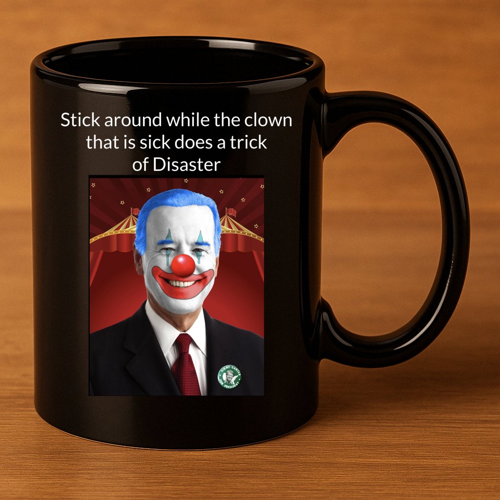Joe Biden Clown Disaster Funny USA 11oz C Handle Ceramic Mug