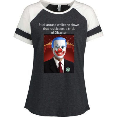 Joe Biden Clown Disaster Funny USA Enza Ladies Jersey Colorblock Tee