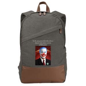 Joe Biden Clown Disaster Funny USA Cotton Canvas Backpack