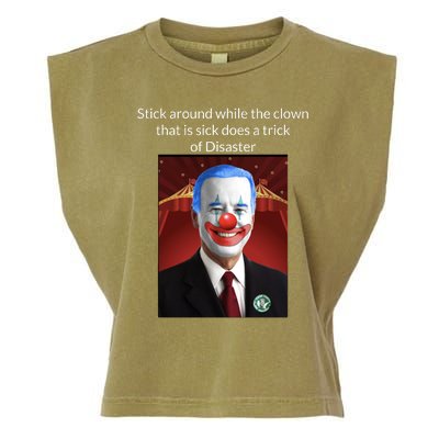 Joe Biden Clown Disaster Funny USA Garment-Dyed Women's Muscle Tee