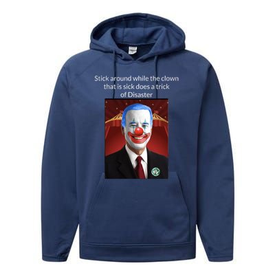 Joe Biden Clown Disaster Funny USA Performance Fleece Hoodie