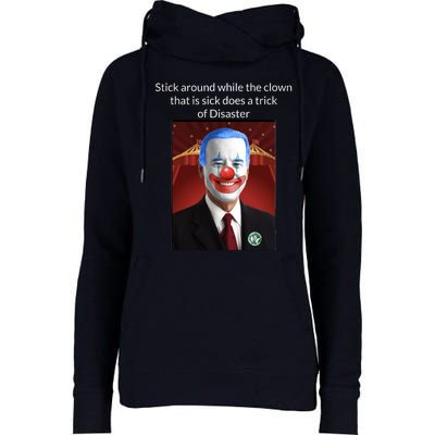 Joe Biden Clown Disaster Funny USA Womens Funnel Neck Pullover Hood