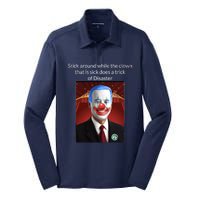 Joe Biden Clown Disaster Funny USA Silk Touch Performance Long Sleeve Polo