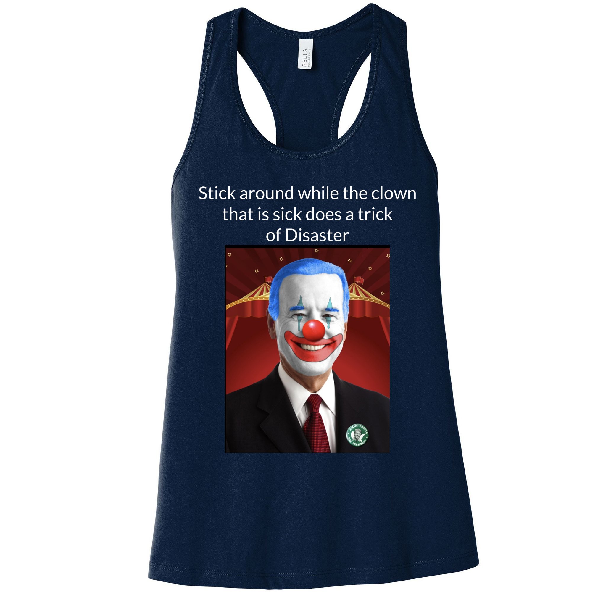 Joe Biden Clown Disaster Funny USA Womens Tank Top
