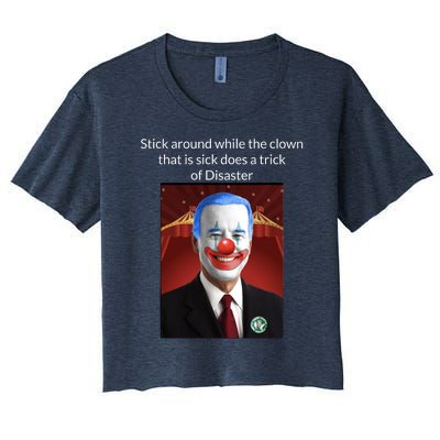 Joe Biden Clown Disaster Funny USA Women's Crop Top Tee