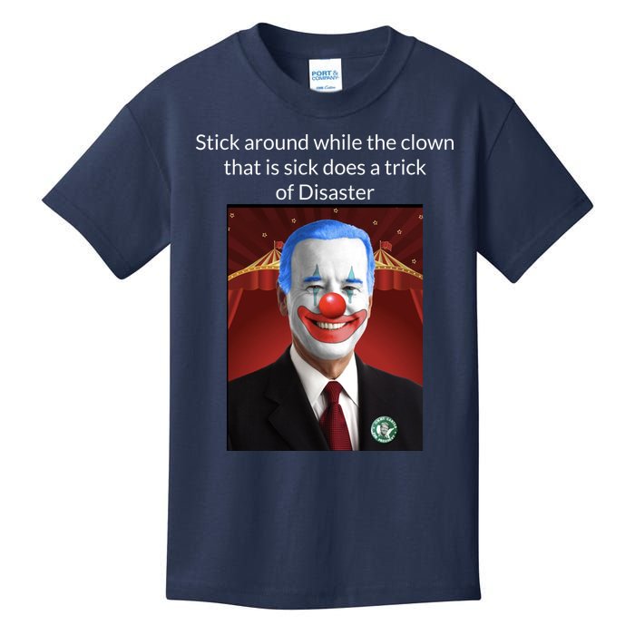Joe Biden Clown Disaster Funny USA Kids T-Shirt
