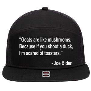 Joe Biden Funny Quote 7 Panel Mesh Trucker Snapback Hat