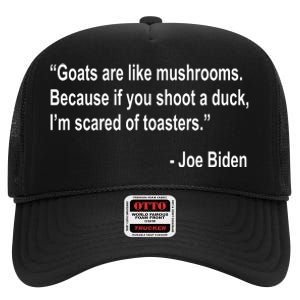 Joe Biden Funny Quote High Crown Mesh Back Trucker Hat