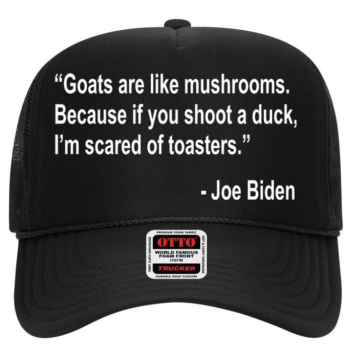 Joe Biden Funny Quote High Crown Mesh Back Trucker Hat