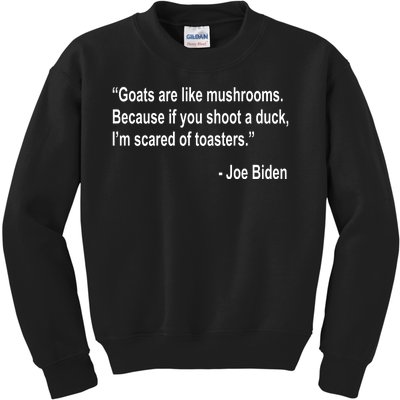 Joe Biden Funny Quote Kids Sweatshirt