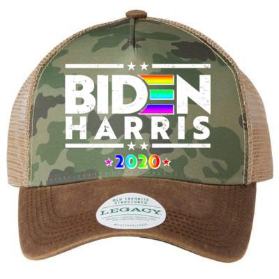 Joe Biden Kamala Harris LGBT Rainbow Stars logo Legacy Tie Dye Trucker Hat