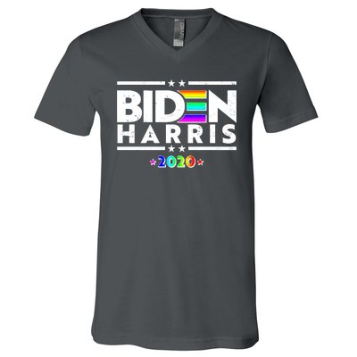 Joe Biden Kamala Harris LGBT Rainbow Stars logo V-Neck T-Shirt