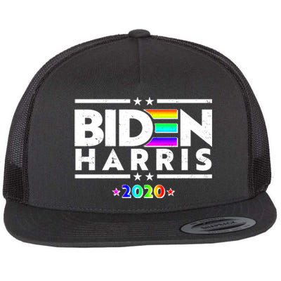 Joe Biden Kamala Harris LGBT Rainbow Stars logo Flat Bill Trucker Hat