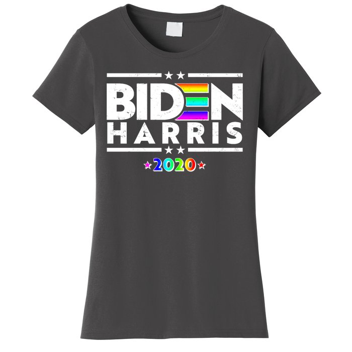 Joe Biden Kamala Harris LGBT Rainbow Stars logo Women's T-Shirt