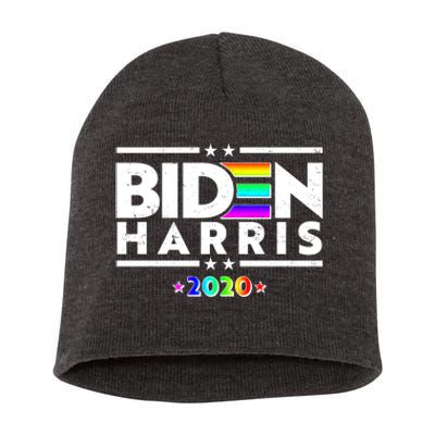 Joe Biden Kamala Harris LGBT Rainbow Stars logo Short Acrylic Beanie