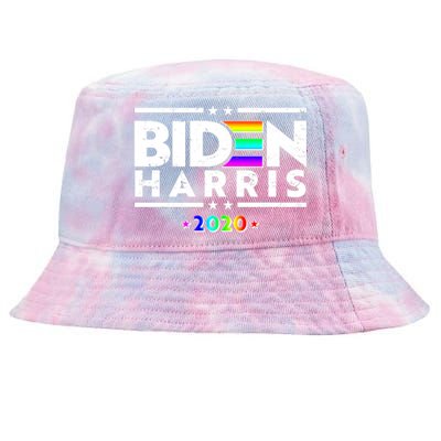 Joe Biden Kamala Harris LGBT Rainbow Stars logo Tie-Dyed Bucket Hat