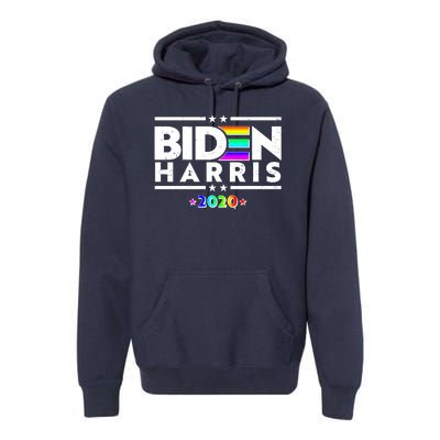 Joe Biden Kamala Harris LGBT Rainbow Stars logo Premium Hoodie