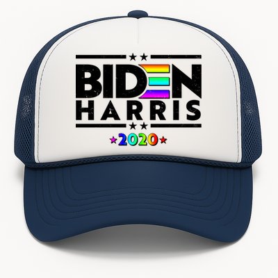 Joe Biden Kamala Harris LGBT Rainbow Stars logo Trucker Hat