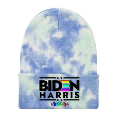 Joe Biden Kamala Harris LGBT Rainbow Stars logo Tie Dye 12in Knit Beanie