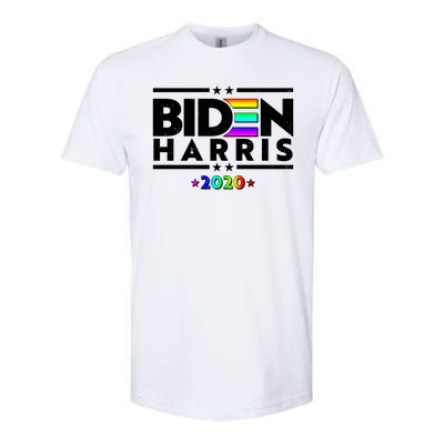 Joe Biden Kamala Harris LGBT Rainbow Stars logo Softstyle® CVC T-Shirt