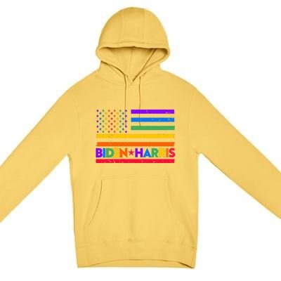 Joe Biden Kamala Harris LGBT USA Flag Premium Pullover Hoodie