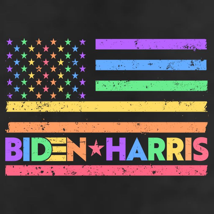 Joe Biden Kamala Harris LGBT USA Flag 7 Panel Mesh Trucker Snapback Hat