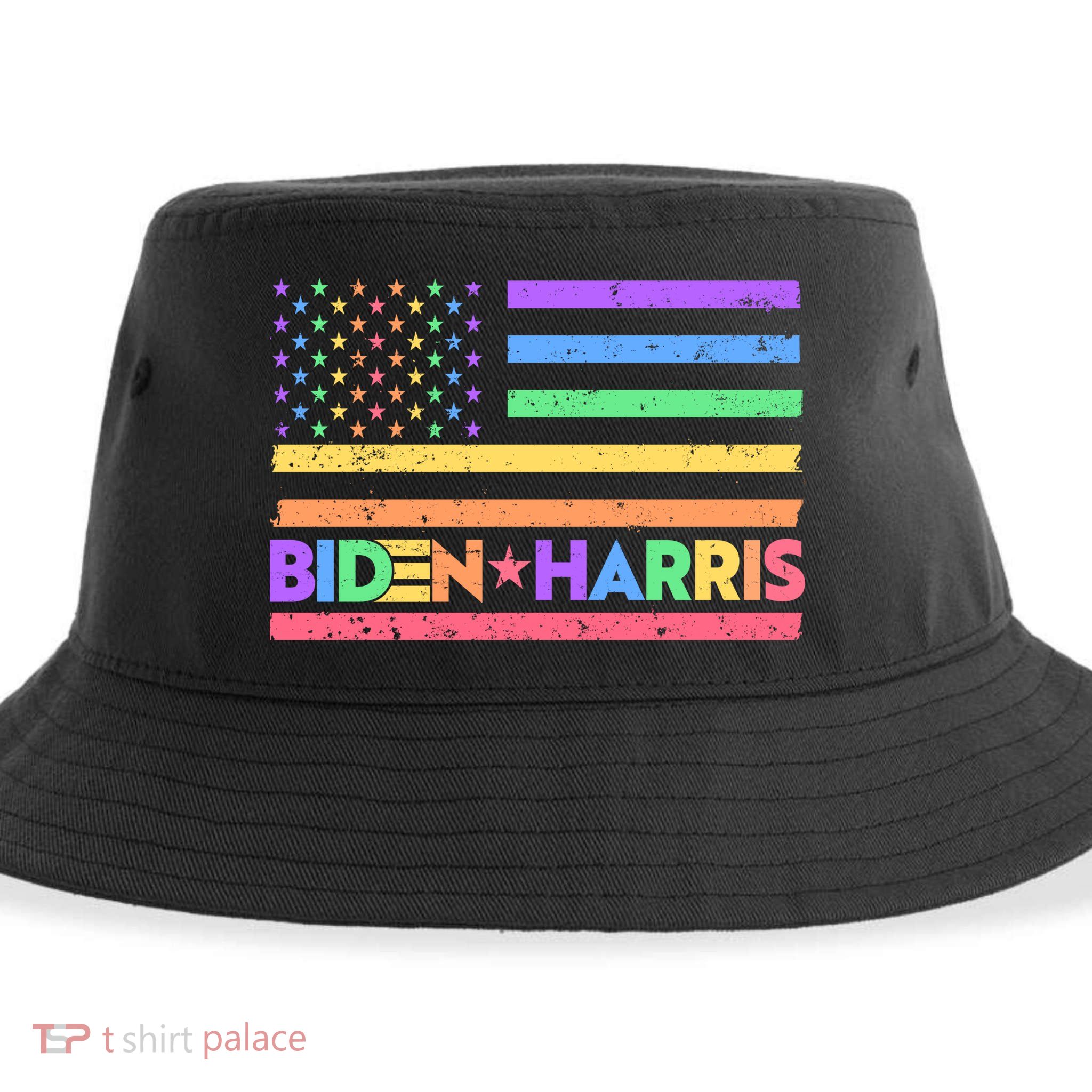 Joe Biden Kamala Harris LGBT USA Flag Sustainable Bucket Hat