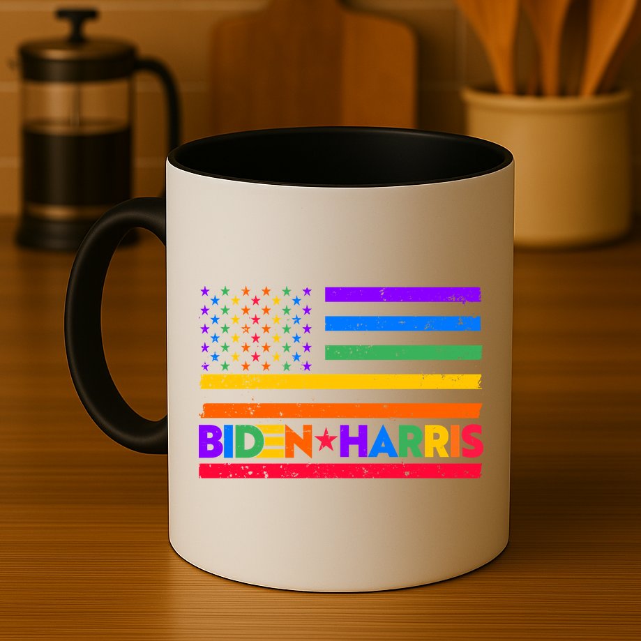 Joe Biden Kamala Harris LGBT USA Flag Mug