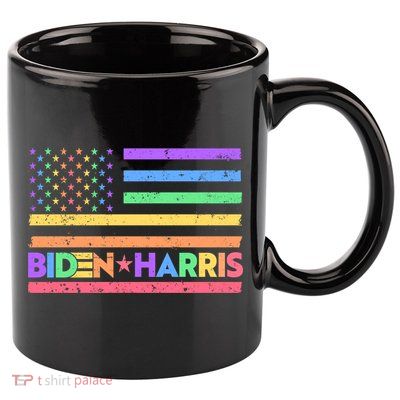 Joe Biden Kamala Harris LGBT USA Flag 11oz C Handle Ceramic Mug
