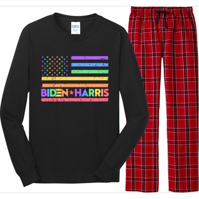 Joe Biden Kamala Harris LGBT USA Flag Long Sleeve Pajama Set