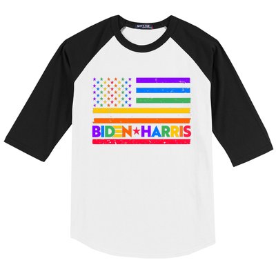 Joe Biden Kamala Harris LGBT USA Flag Baseball Sleeve Shirt