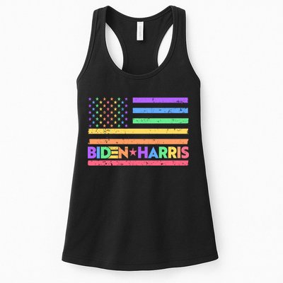 Joe Biden Kamala Harris LGBT USA Flag Womens Tank Top
