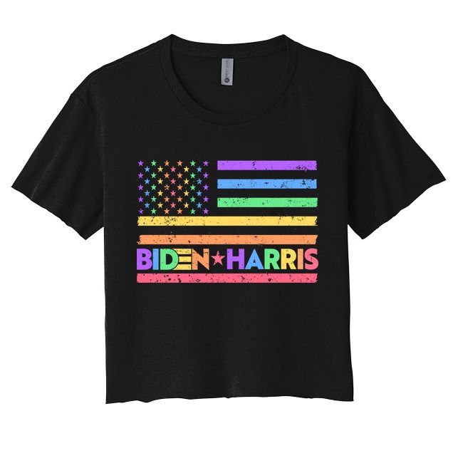 Joe Biden Kamala Harris LGBT USA Flag Crop Top