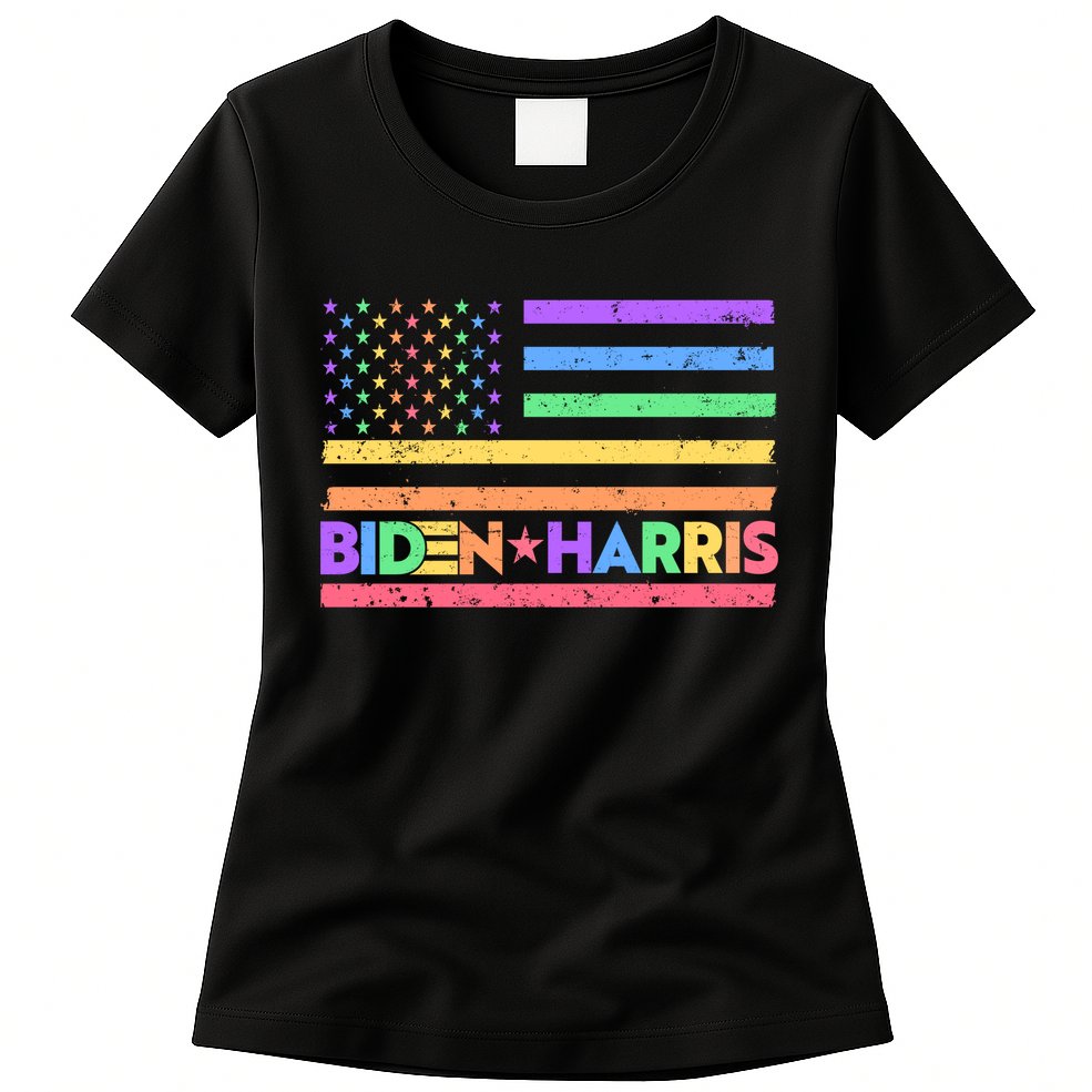Joe Biden Kamala Harris LGBT USA Flag Womens T-Shirt
