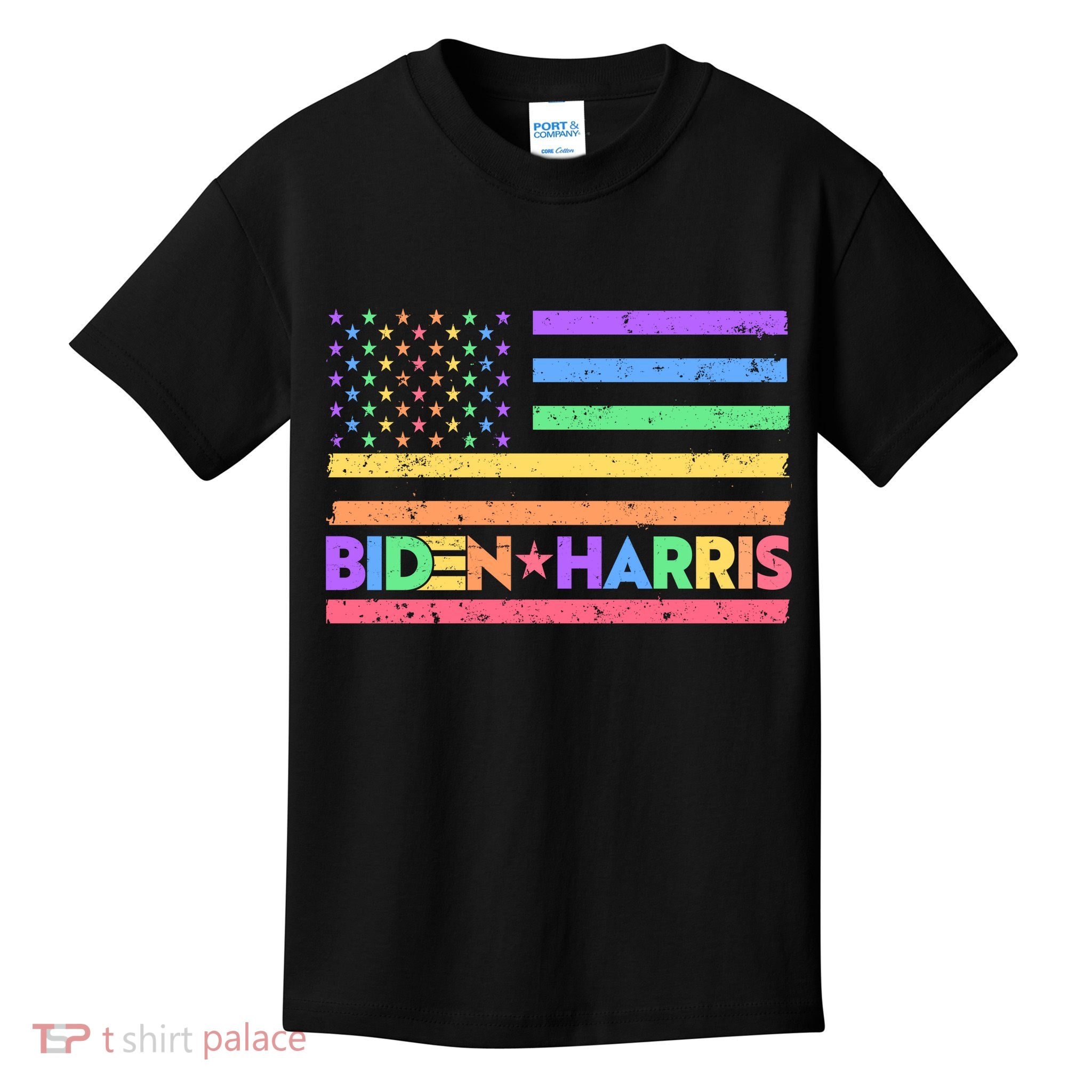 Joe Biden Kamala Harris LGBT USA Flag Kids T-Shirt