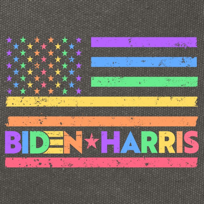 Joe Biden Kamala Harris LGBT USA Flag Cotton Canvas Backpack