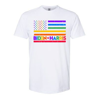 Joe Biden Kamala Harris LGBT USA Flag Softstyle® CVC T-Shirt