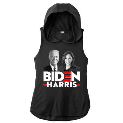 Joe Biden Kamala Harris Portraits 2020  Ladies PosiCharge Tri-Blend Wicking Draft Hoodie Tank