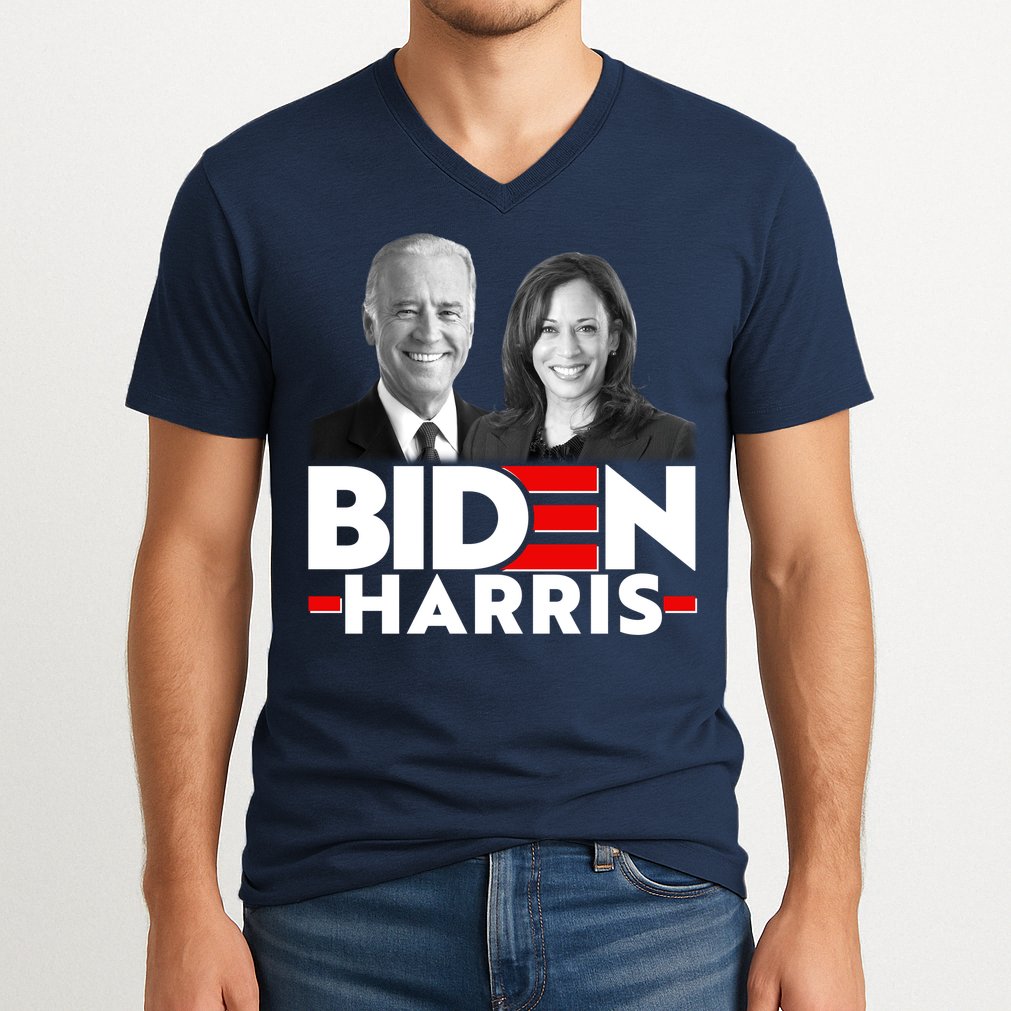 Joe Biden Kamala Harris Portraits 2020  V-Neck T-Shirt