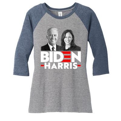 Joe Biden Kamala Harris Portraits 2020  Women's Tri-Blend 3/4-Sleeve Raglan Shirt