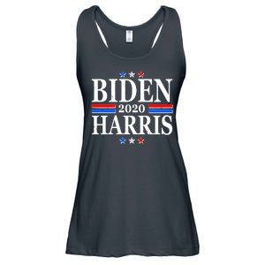 Joe Biden Kamala Harris Red White and Blue Stars logo Ladies Essential Flowy Tank