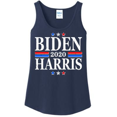 Joe Biden Kamala Harris Red White and Blue Stars logo Ladies Essential Tank