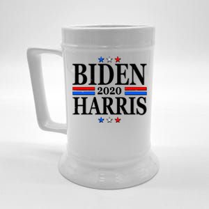 Joe Biden Kamala Harris Red White and Blue Stars logo Beer Stein