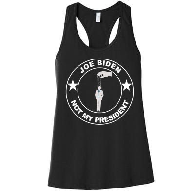 Joe Biden Not My President Hanging Puppet Women's Racerback Tank